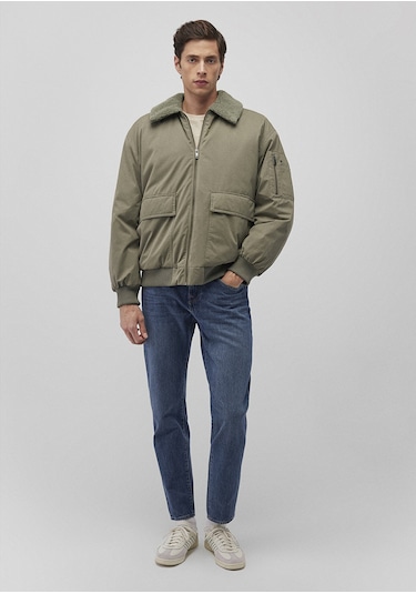 Mavi - Dik Yaka Yeşil Bomber Ceket 0110465-85485 Yeşil