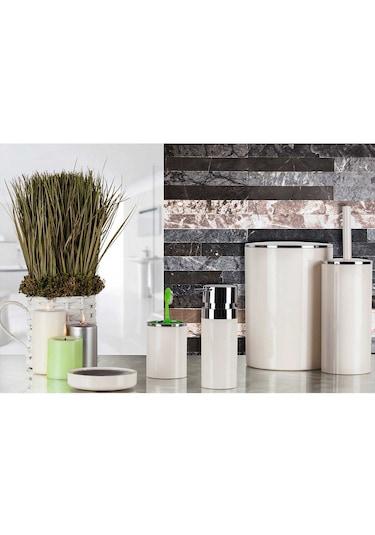 Primanova Lenox Banyo Aksesuar Seti Bej 5 Parça Bej