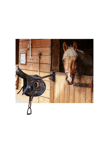 Homyl Taşınabilir Eyer Rafı Ahır Düzenleme Duvarlarına Veya Siyah