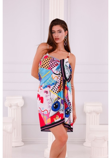 Tarzını Seç Pareo Gökkuşağı Desenli 150x95 Cm Çok Renkli