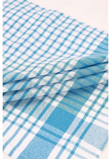 Pamuklu Turkuaz Renkli Pöti Kareli 4'lü Kurulama Bezi, Beslenme Örtüsü, Servis Peçetesi