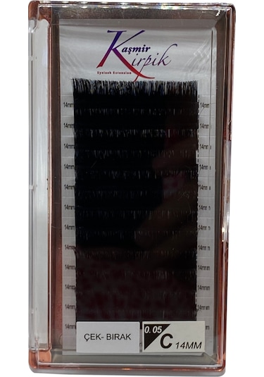 Kaşmir Kirpik Çek Bırak C Kıvrım 0.05 MM 14 Numara Tek Boy Kirpik