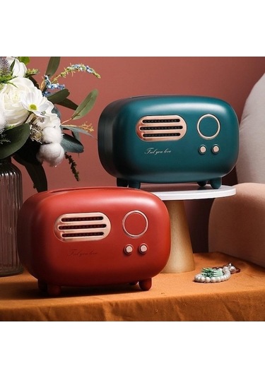 Pembe 1 Adet Yaratıcı Radyo Şekli Doku Kutusu, Oturma Odası, Lüks Retro Ev, Restoran Dekorasyon Kağıt Kutusu Hmm Pembe