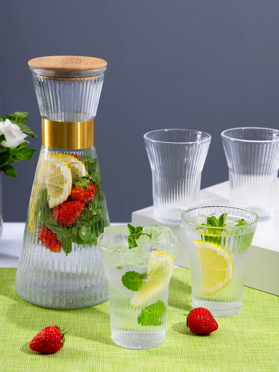 Homelabshop Cam Su Sürahisi Kapaklı Ve Bardaklı 397208905