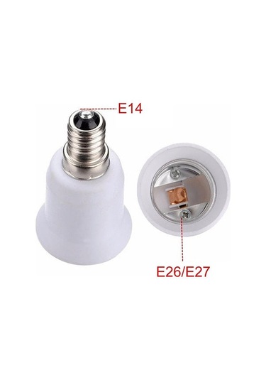 Vkemall E14'den E27'ye Ampul Tabanı Dönüştürücü Adaptör, 10 Adet Paket Classıc