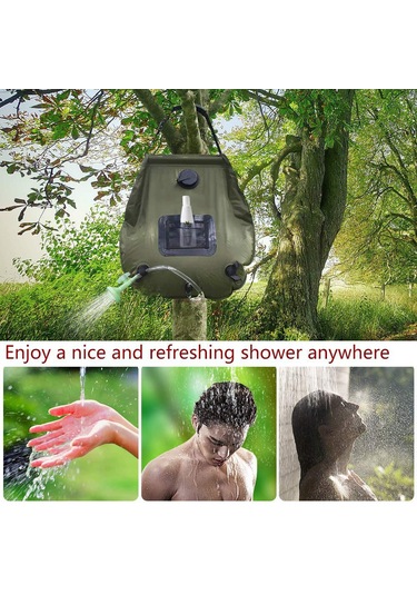 Monyee 20l Dışarıda Kullanıma Uygun Güneşle Isınır Duş Çantası, Sıcaklık Gösterici, Taşınabilir Kamp Duşu Mavi Mavi