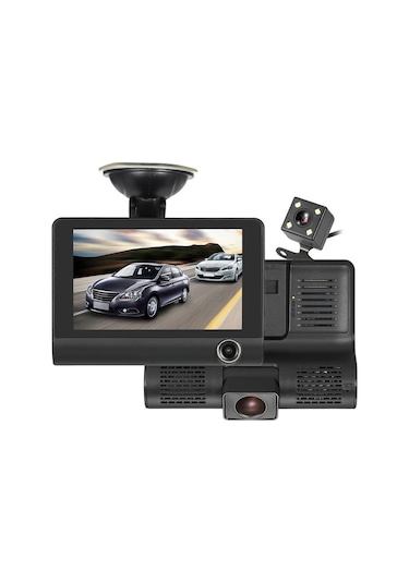 Samdoo Araç Dvr 3 Kameralı Sürücü Kaydedici Ön-arka-ıç G-sensor, Park Yardımı, Dönüşüm Kaydı Ve Ipx6 Su Geçirmez Arka Kamerası