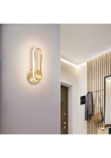 Homyl Duvar Işıkları 360 Aydınlatma Modern Için Altın Altın