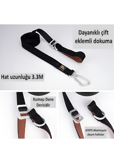 Interlaken G230 Ayarlanabilir Uzunluk Siyah Köpek Tasma M Siyah