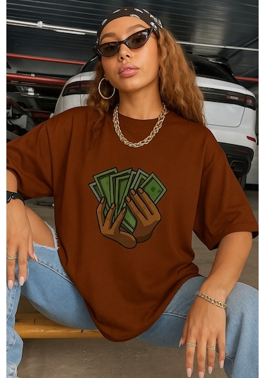 Unisex Siyah Oversize Baskılı Tshirt Çok Renkli