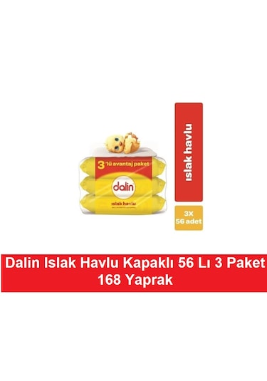 Dalin Islak Havlu Kapaklı 56 Lı X 3 Paket 168 Yaprak