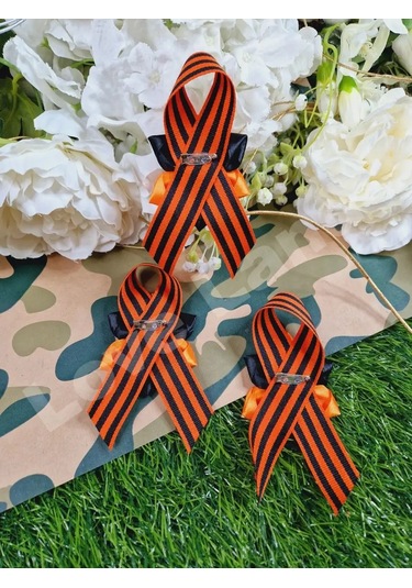 Love Land 9 Mayıs İçin Saint George Şeridi Broş 3 Adet 150559078 Turuncu