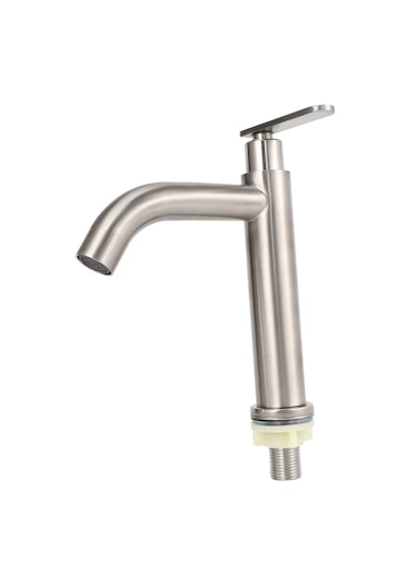 Lebıhmurah Bf703 Quanbu Havzası Musluk Güverte Üstü Mutfak Tek Soğuk Tuvalet Yıkama Paslanmaz Çelik Faydalı Lavabo Kolu Modern Mikser Su Musluğu Banyo Gümüş