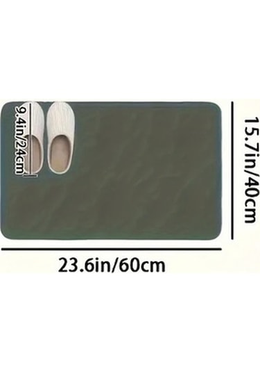 Trendooze Sunshine022 Gri Mavi 40x60cm Süper Emici Diatom Banyo Paspası Hızlı Kurur Gri Mavi