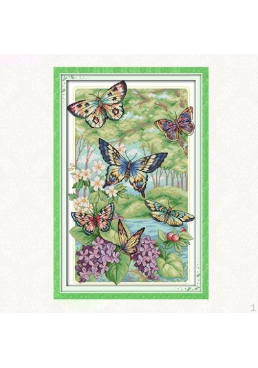 Novahub Yeni Başlayan Çocuklar İçin Sayılı Baskılı Kelebek - 32 X 47cm 14ct Damgalı