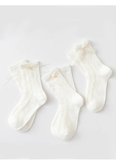 Hello Kitty Çocuklar İçin Şık Çoraplar 3 Çift 468685744 Beyaz