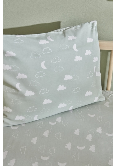 Karaca Home Bebek Cloudy Yastık Çarşaf Set Mint 200.22.11.0313