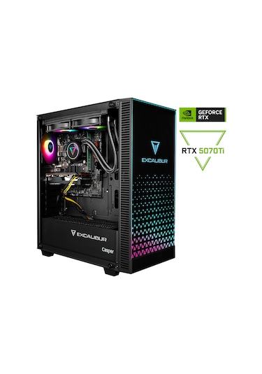 Casper Excalibur E65H.144F-EXP0X-0RE i5-14400F 64 GB 2 TB SSD RTX5070Ti Dos Masaüstü Oyuncu Bilgisayarı