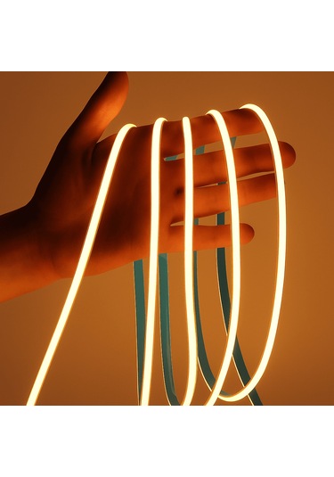 Cob Led Şerit 5m 12v Beyaz Işık 320led/m 8mm Ip20 Adaptör Ve Dokunmatik Tuş Dahil Yapışkanlı Aydınlatma Hortumu