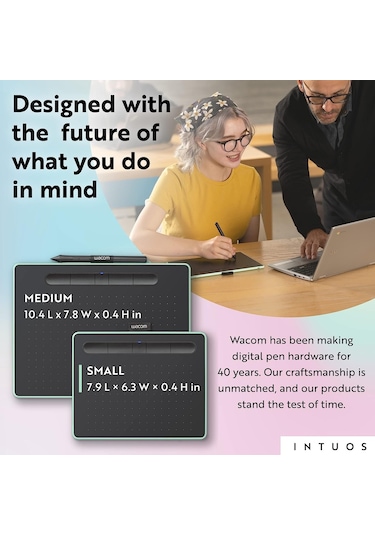 Wacom Intuos Küçük Bluetooth Grafik Çizim Tableti - Fıstık