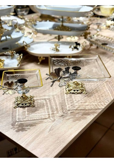 Alfafe Home 2 Lı Cam Sunumluk Gold
