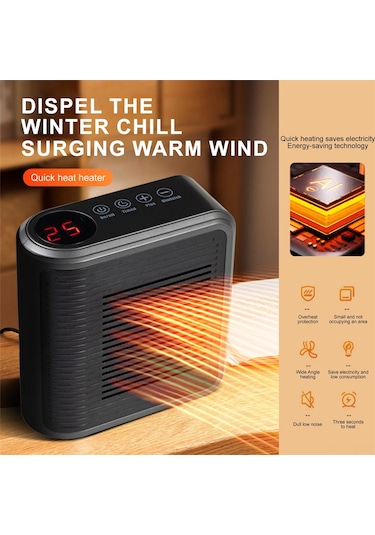 Yunboo Duvar Montlu Mini Isıtıcı 800w - 8 Saat Zamanlayıcı, Sessiz Çalışma, 21-30m², Avrupa Standartı