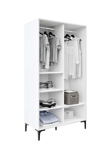 Şipal 2 Kapaklı 6 Bölmeli Ayaklı Elbise Dolabı
