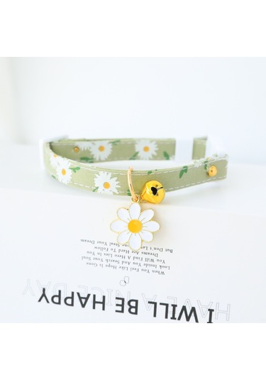 Hombey Kedi Köpek Çift Katlı Güvenlik Kanca Zilli Yedekli Taşlı Renkli Takı Örgü Gerdanlık Yeşil S 18-30cm