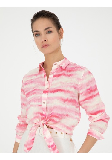 Pierre Cardin Kadın Pembe Gömlek Desenli 50284839-vr041 Pembe