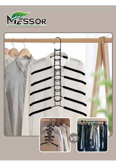 Messor Dönüştürülebilir Çok Katmanlı Giysi Askısı 193966108 Siyah