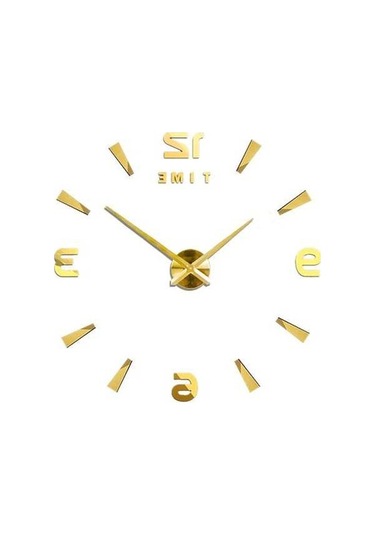 Pazly 3d Aynalı Sessiz Saat - Altın/gümüş/siyah - Modern Ev Dekorasyonu İçin Şık Fonksiyonel Saat Diğer