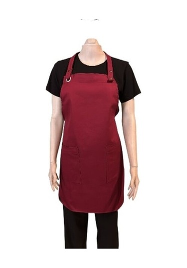 Mutfak Restorant Barista Çıt Çıtlı Trend Önlük Bordo