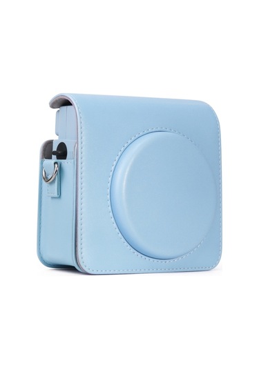 Sones Fujıfılm İnstax Square Sq1 Uyumlu Askılı Tam Vücut Pu Deri Kılıf Kamera Çantası Mavi