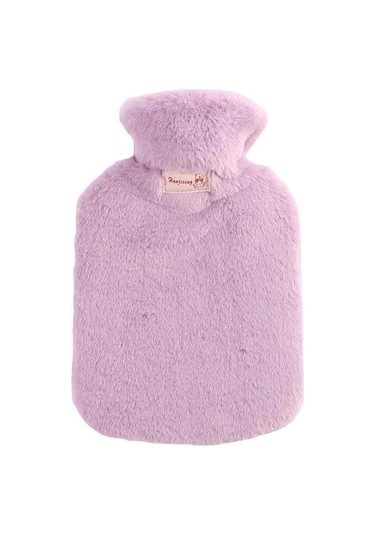 Peluş Kapaklı 1000ML Doldurulabilir Sıcak Su Torbası Mor