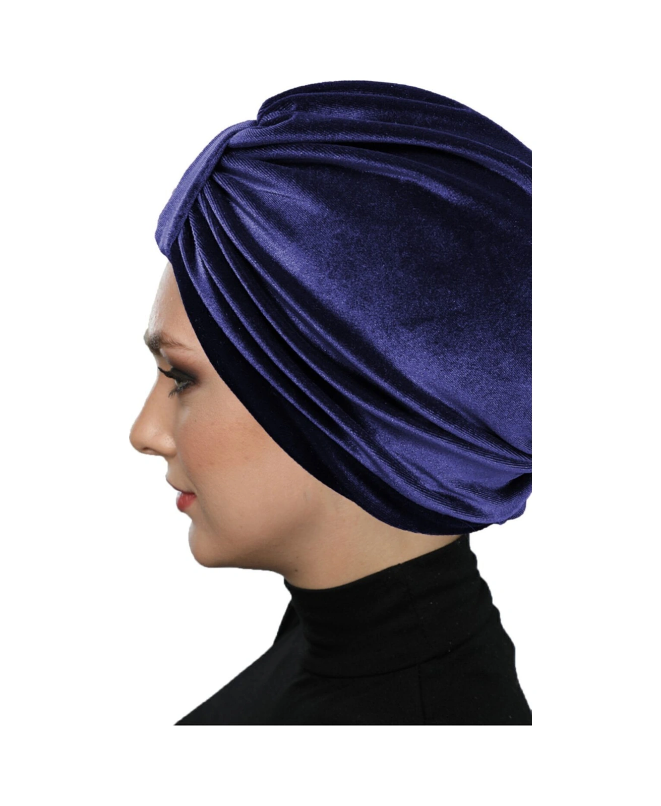 Kadife Kardelen Astarlı Lacivert Hazır Türban Tesettür Bone Lacivert