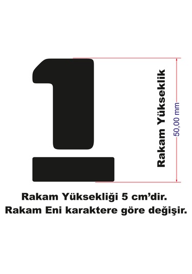 Stencil Rakam Boyama Şablonu X057-sayı Rakam Yüksekliği 5 Cm