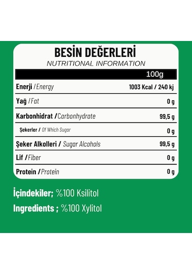 Fibrelle Ksilitol 250 g Keto / Ketojenik / Vegan e Uygundur.