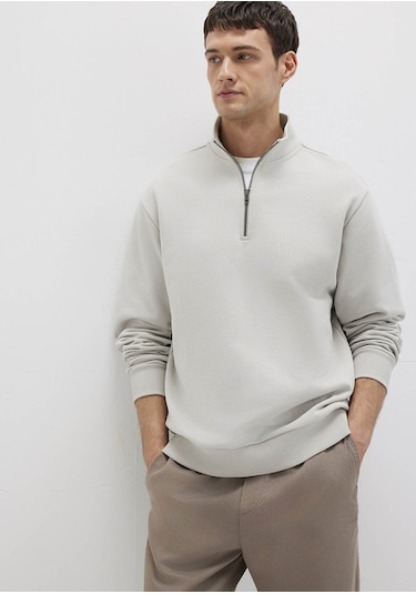 Mavi Açık Gri Erkek Süveter M0s10419-70074 Açık Gri