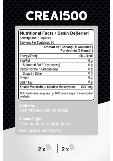Effive Crea1500 - 120 Kapsül + Pillbox