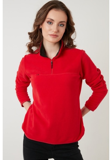 Lela Slim Fit Yumuşak Dokulu Anti-Pilling Tüylenme Yapmayan Yarım Fermuarlı Bayan Polar 5907000 Kırmızı Lela Slim Fit Yumuşak Dokulu Anti-Pilling Tüylenme Yapmayan Yarım Fermuarlı Bayan Polar 5907000 Kırmızı