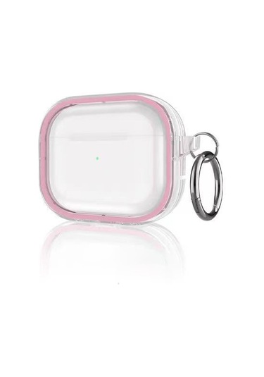 Movenchy Apple   Uyumlu  Airpods Pro 2 2.nesil Shiny Şeffaf Kılıf - Pembe