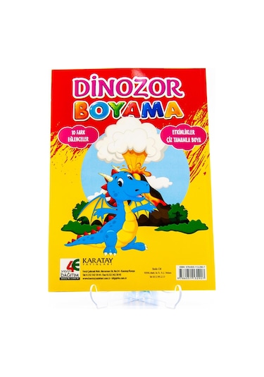 Dinazor Boyama Kitabı Renkli Boya Defteri. Örnekli. Büyük Boy. 12