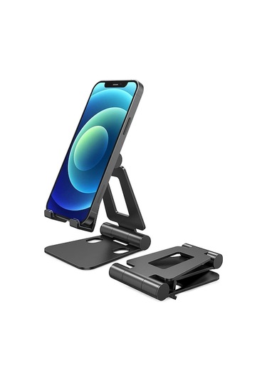 Sandwich Alüminyum Z20 Ev & Masaüstü Telefon/tablet Tutucu: 270 Döner, Çift Katlanabilir, Hafif, Dayanıklı, Gümüş Renk