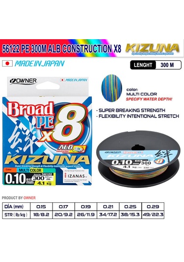 Kizuna 56122 Pe 300m Alb Construction X8 Multi Color 0,29