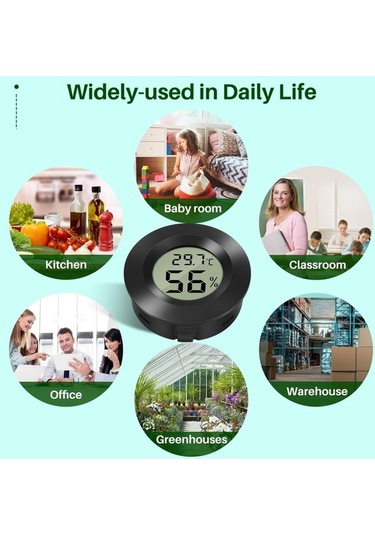 Ganzhoushop Test Termometre Sıcaklık Nem Mini Lcd Dijital Cihazı 3x Ultra Hassas Ölçüm Aleti