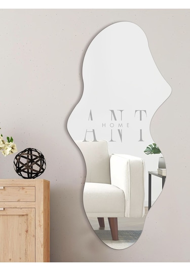 Asimetrik Ayna, Dekoatif Ayna, Big Size 100cm X 50cm 1.sınıf Rodajlı Şişecam Marka Ayna Holl Aynası 100 X 50 Gümüş