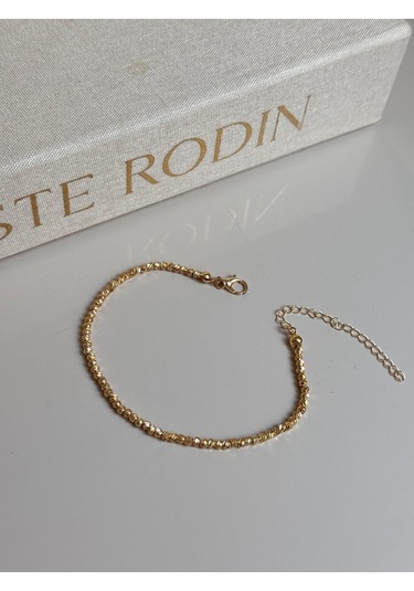 Altın Kaplama Dorika Boncuklu Kadın Halhal Ayarlanabilir Şık Yazlık Aksesuar Altın