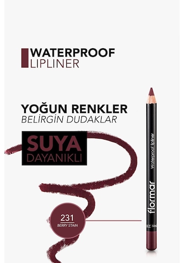 Flormar Dudak Kalemi - Waterproof Lipliner 231 Berry Stain 8690604111312