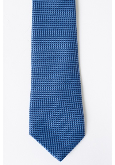 Ac&Co / Altınyıldız Classics Erkek Mavi Desenli Mavi Klasik Kravat Mavi