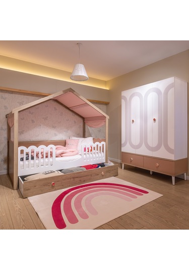 Meltem Kids Fiona Pembe Montessori Çocuk Odası Karyola 100x200 Cm